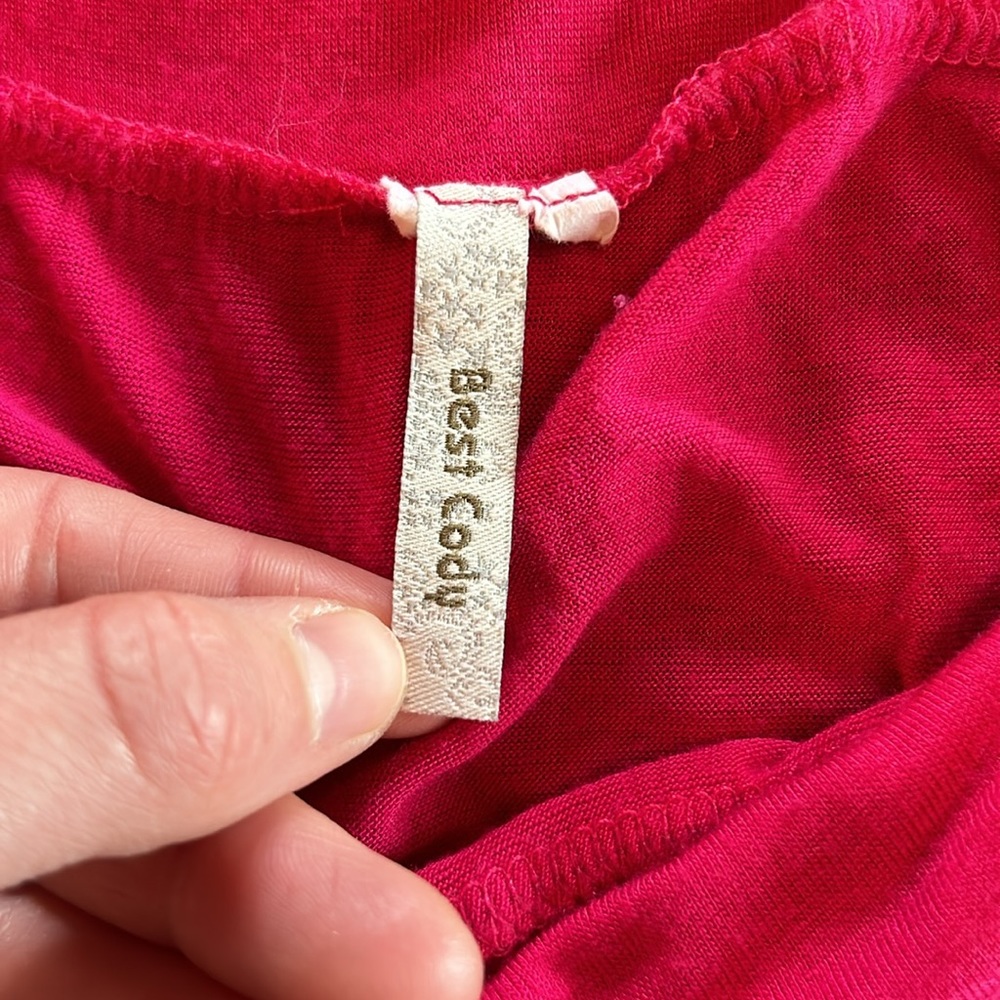 Hot pink double slit maxi skirt - Picture 4 of 6